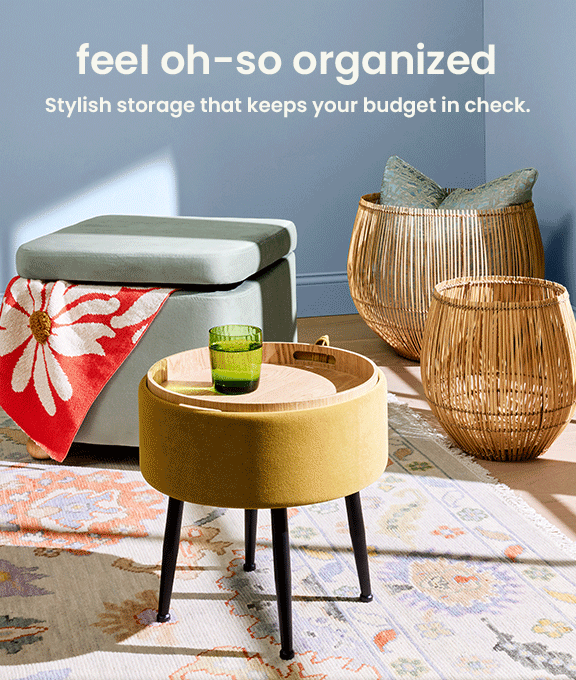 feel oh-so organized with stylish storage that keeps your budget in check