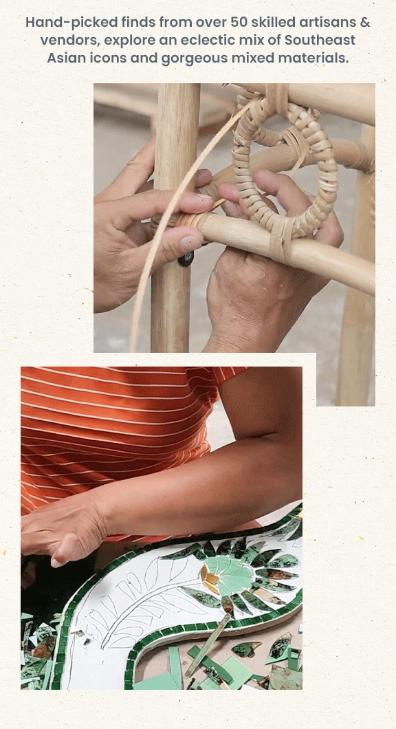 Woven rattan furniture, block print wall hangings, and embroidered pillows are just a few of the time-honored crafts they discovered.